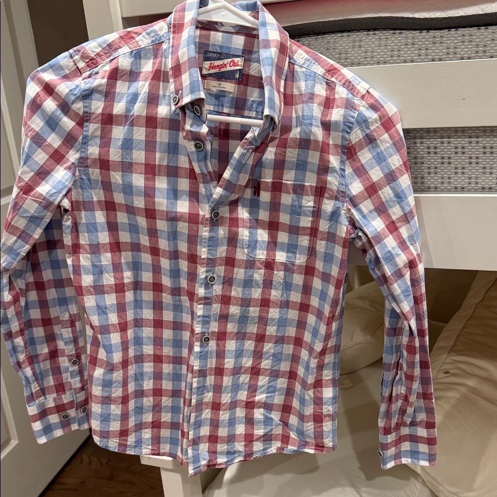 johnnie-O boys size 10 Red and Blue Checkered Shirt